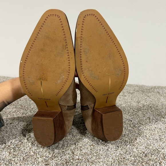 Dolce Vita Silma Western Leather Cowboy Bootie Tan Zipper Pointed Toe Size 6 - Picture 8 of 13